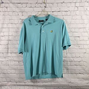 Vintage Master's Men's Large Teal Blue Short Sleeve Golf Polo Shirt